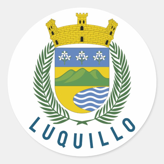 Sticker Rond Armoiries de Luquillo - Porto Rico (Devant)