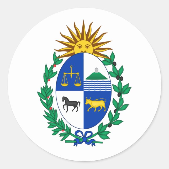 Sticker Rond Armoiries de l'Uruguay (Devant)