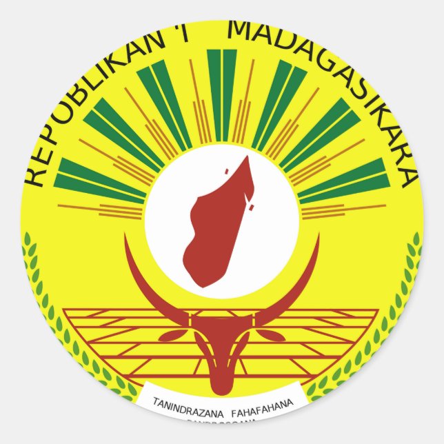 Sticker Rond Armoiries de Madagascar (Devant)