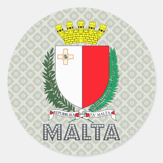 Sticker Rond Armoiries de Malte (Devant)