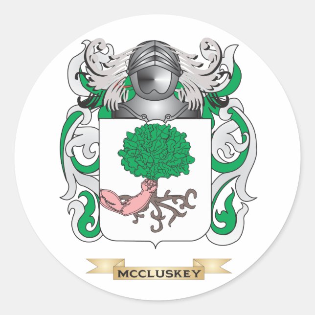 Sticker Rond Armoiries de McCluskey (crête de famille) (Devant)