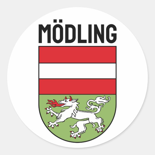 Sticker Rond Armoiries de Mödling, AUTRICHE (Devant)