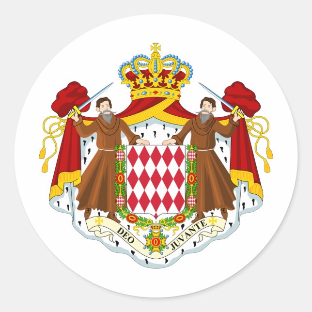 Sticker Rond Armoiries De Monaco (Devant)