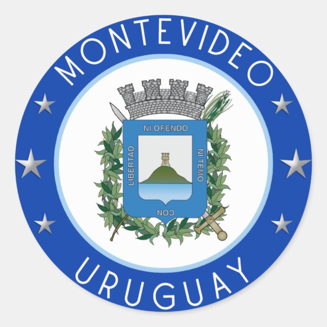 Sticker Rond Armoiries De Montevideo (Devant)