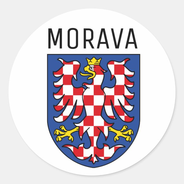 Sticker Rond Armoiries de Moravie - TCHÉTCHIE (Devant)