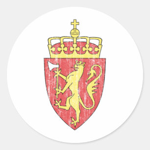 Sticker Rond Armoiries De Norvège