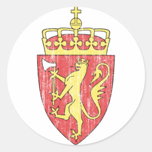 Sticker Rond Armoiries De Norvège