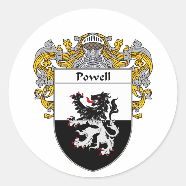Sticker Rond Armoiries de Powell (mannequins) (Devant)