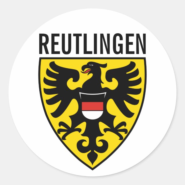 Sticker Rond Armoiries de Reutlingen, Allemagne (Devant)