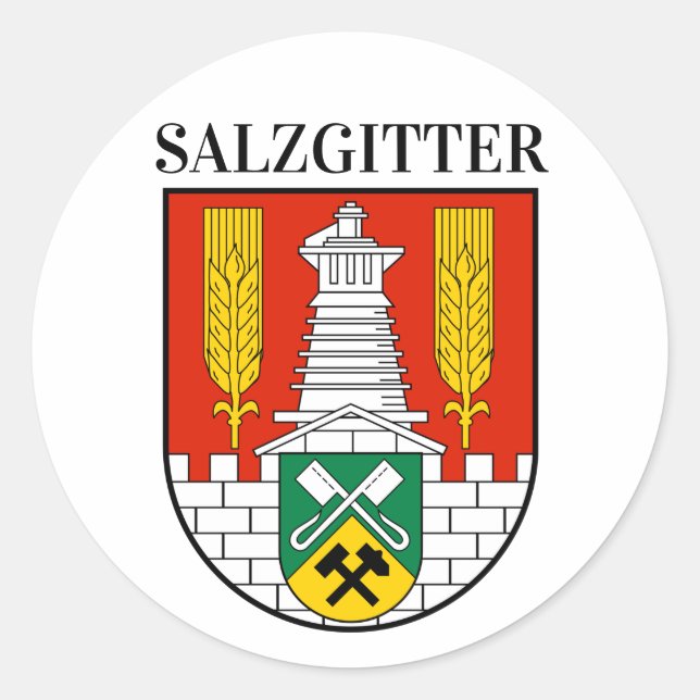 Sticker Rond Armoiries de Salzgitter, Allemagne (Devant)