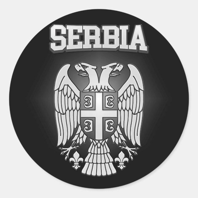 Sticker Rond Armoiries de Serbie (Devant)