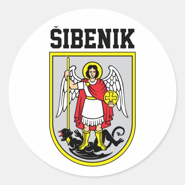 Sticker Rond Armoiries de Šibenik - Croatie (Devant)