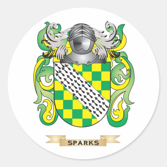 Sticker Rond Armoiries de Sparks (Armoiries de famille) (Devant)