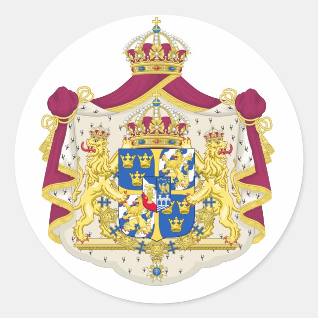 Sticker Rond Armoiries de Suède (Devant)