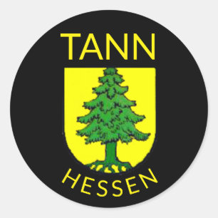 Sticker Rond Armoiries de Tann, Hesse (Allemagne)