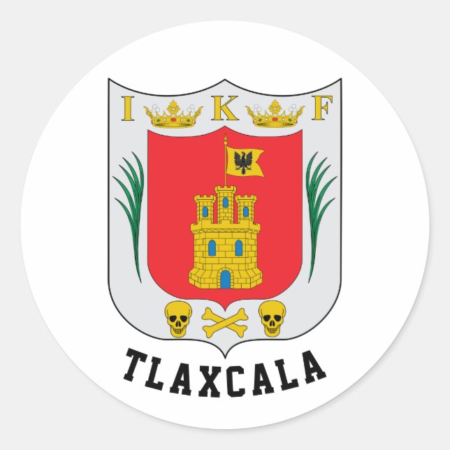 Sticker Rond Armoiries de Tlaxcala, Mexique (Devant)