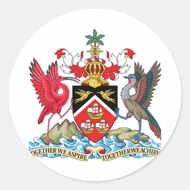 Sticker Rond Armoiries de Trinité-et-Tobago (Devant)