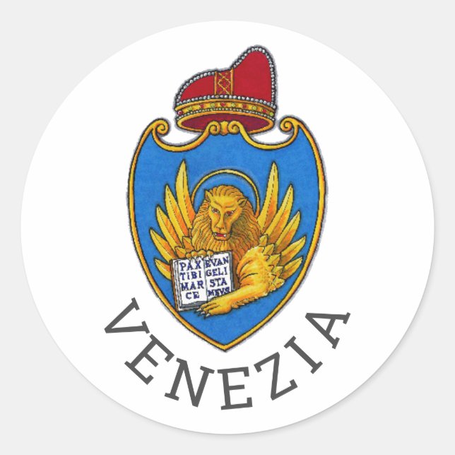 Sticker Rond Armoiries de Venise, Italie (Devant)