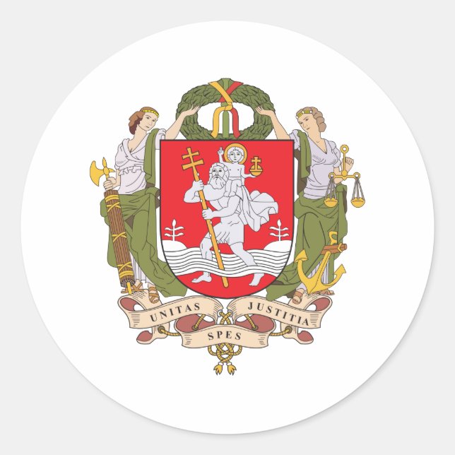 Sticker Rond Armoiries De Vilnius (Devant)