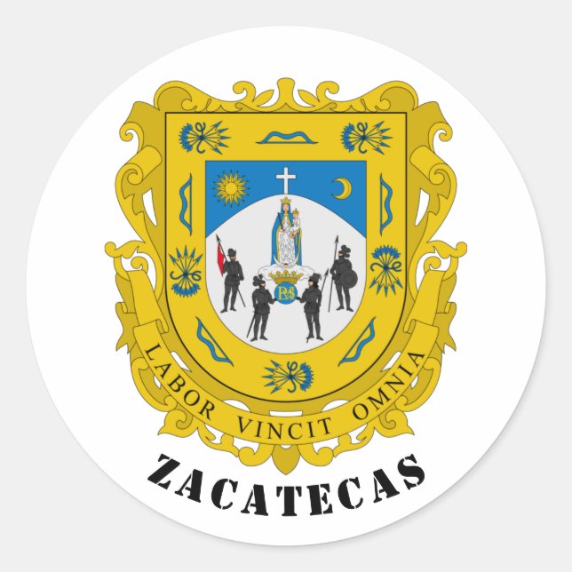 Sticker Rond Armoiries de Zacatecas, Mexique (Devant)