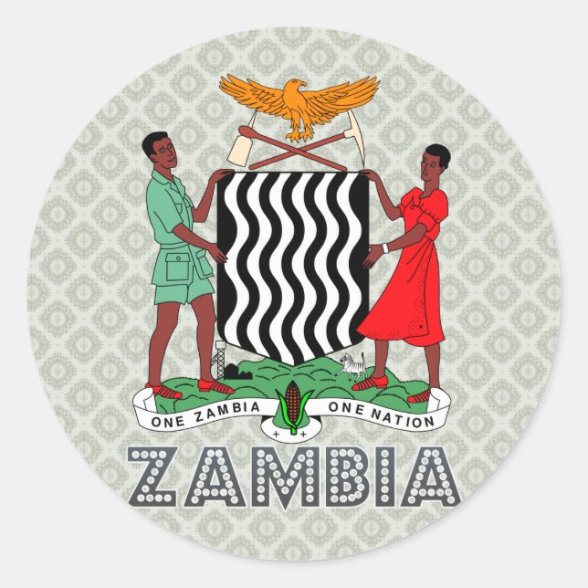 Sticker Rond Armoiries de Zambie (Devant)