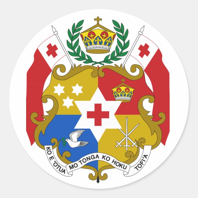 Sticker Rond Armoiries des Tonga (Devant)