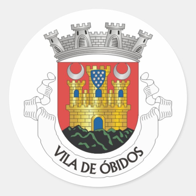 Sticker Rond Armoiries d'Óbidos, Portugal (Devant)