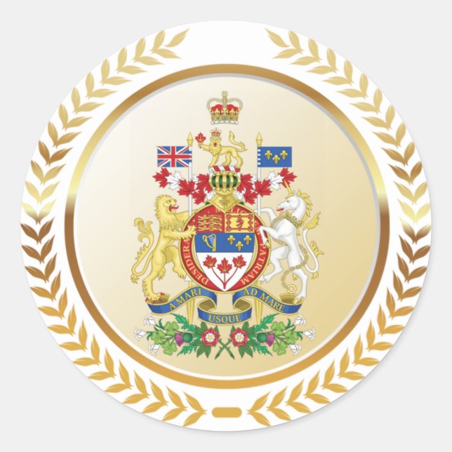Sticker Rond Armoiries du Canada (Devant)