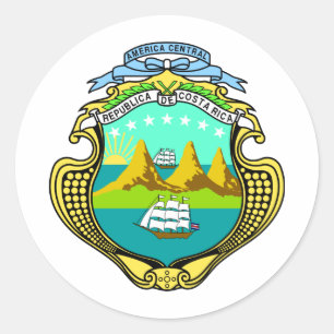 Sticker Rond Armoiries Du Costa Rica