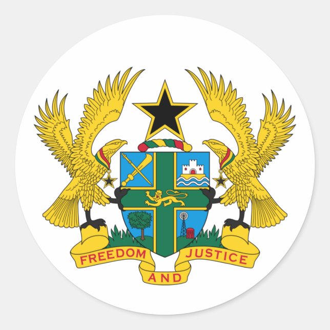 Sticker Rond Armoiries du Ghana (Devant)