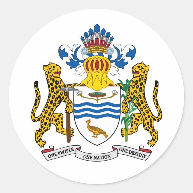 Sticker Rond Armoiries Du Guyana (Devant)