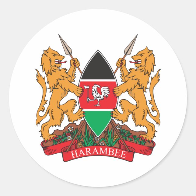Sticker Rond Armoiries Du Kenya (Devant)