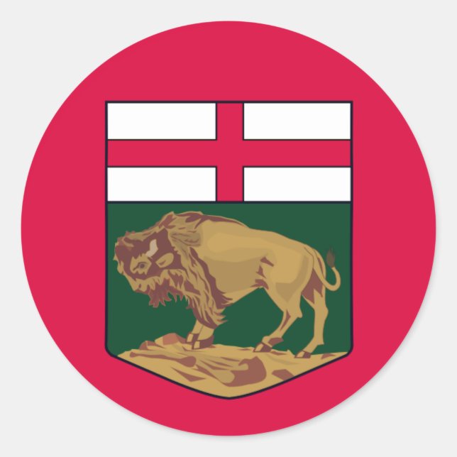 Sticker Rond Armoiries du Manitoba - CANADA (Devant)
