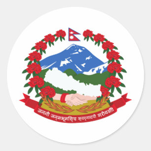 Sticker Rond Armoiries Du Népal
