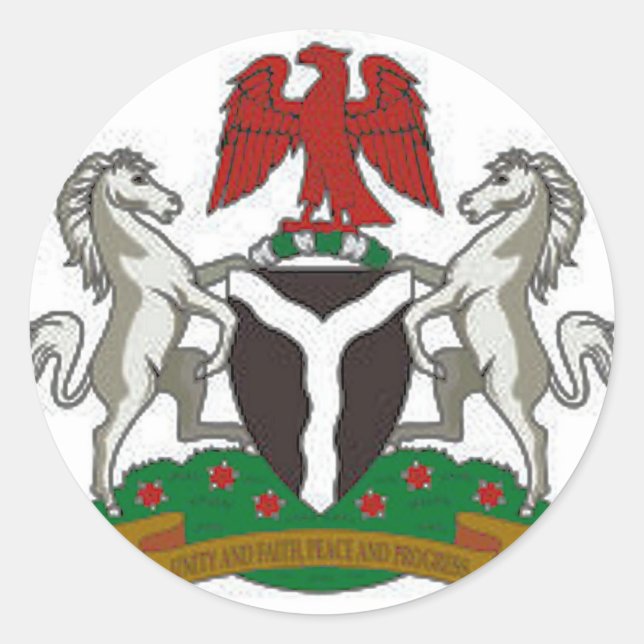 Sticker Rond Armoiries du Nigéria (Devant)