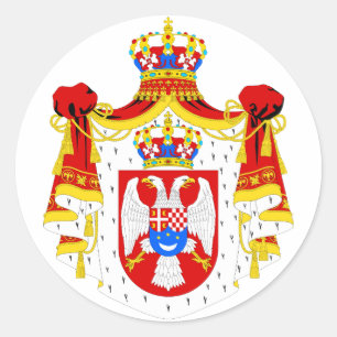 Sticker Rond Armoiries du Royaume de Yougoslavie Symbole offici