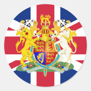 Sticker Rond Armoiries et drapeau du Royaume-Uni