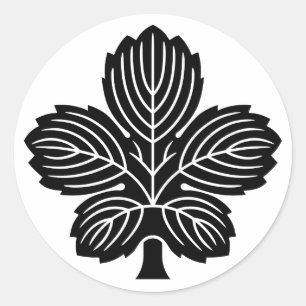 Sticker Rond [Armoiries familiales] feuille d'Oni Kaji 