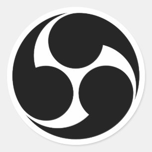 Sticker Rond [Armoiries familiales] Mitsu-domoe tournant vers l