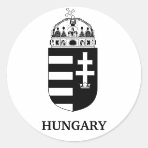 Sticker Rond Armoiries hongroises Art monochrome contemporain