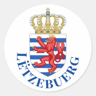 Sticker Rond Armoiries luxembourgeoises (avec nom en dessous)