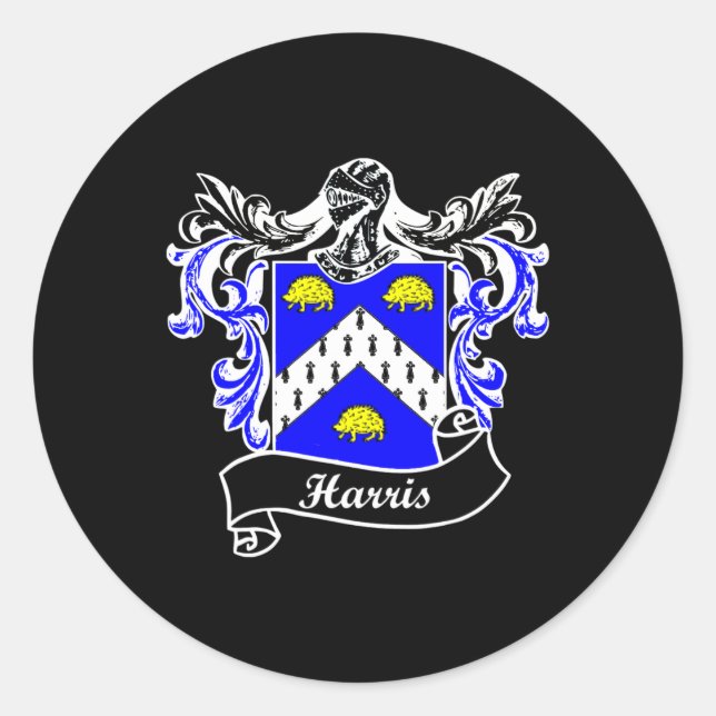 Sticker Rond Armoiries Nom de famille Nom Famille Crest (Devant)