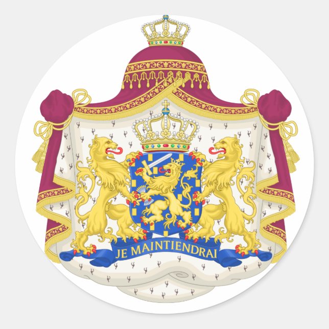 Sticker Rond Armoiries royales du Pays-Bas (Devant)