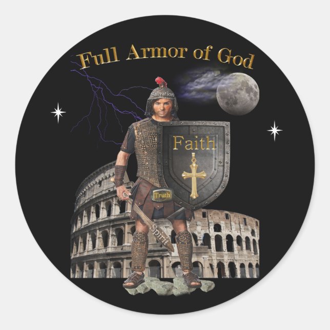 Sticker Rond Armure complète de DIEU (Devant)