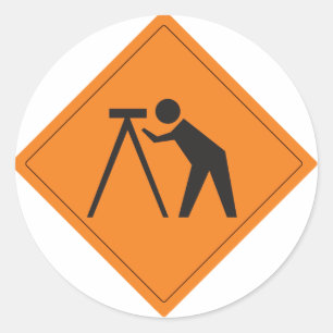 Sticker Rond Arpenteur au signe de travail
