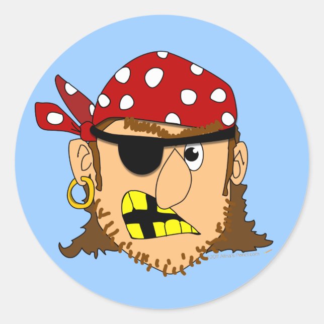 Sticker Rond Arr Pirate Man Personnalisable Pirate Stuff (Devant)