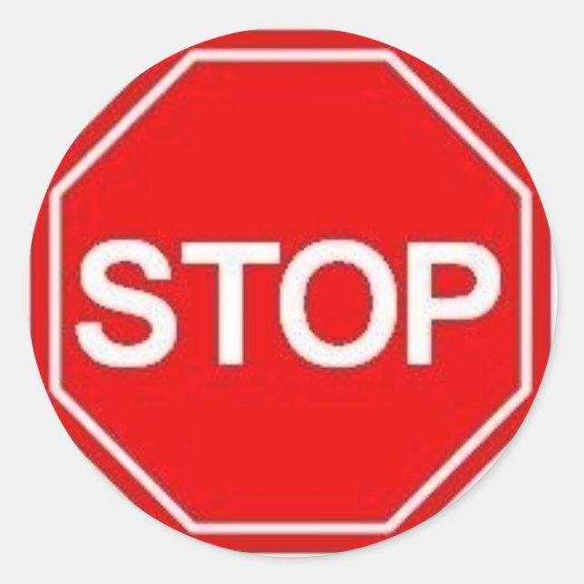 Sticker Rond Arrêt de l'autocollant de signalisation (Devant)