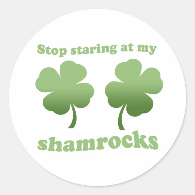 STICKER ROND ARRÊTE DE COMMENCER PAR MES SHAMROCKS (Devant)