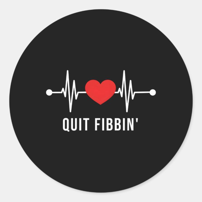 Sticker Rond Arrêter Fibbin Infirmière Médicale de fibrillation (Devant)
