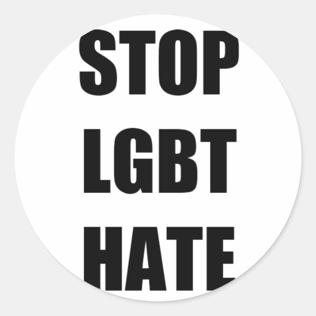 Sticker Rond Arrêter la haine LGBT (Devant)